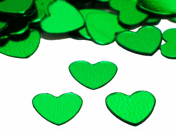 Heart Confetti, Green Available by the Pound or Packet